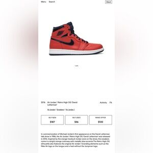 Jordan Air Jordan 1 Retro High OG Red Black White